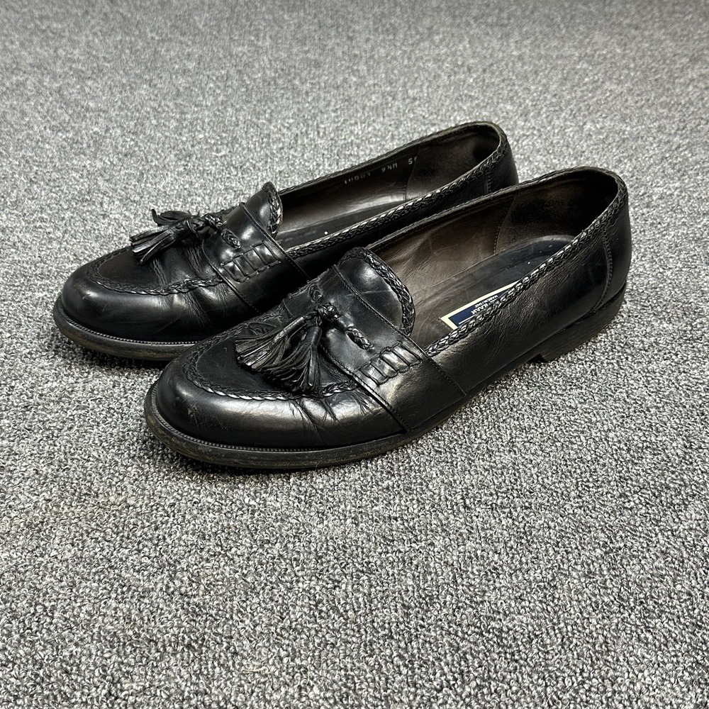 Cole Haan Bragano Black Leather Italy Dress Tassel Loafers Sz 9.5 M - 10001